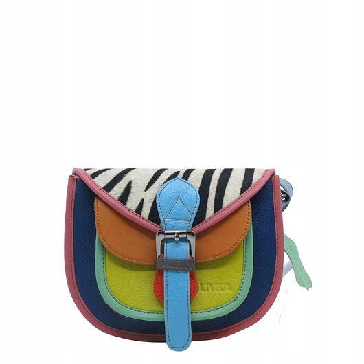torby na ramię Torebka damska listonoszka skórzana regulowany pasek kolorowa OLIVKA