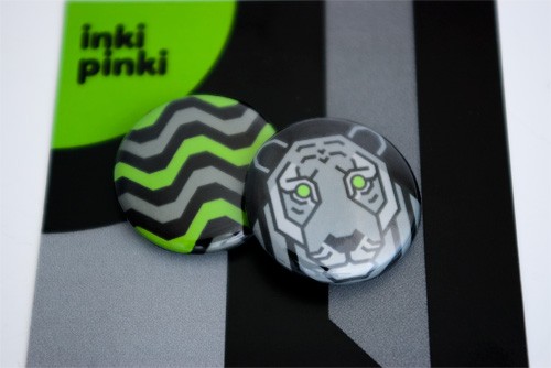 tygrys nocny - przypinki komplet 2 szt. inkipinki