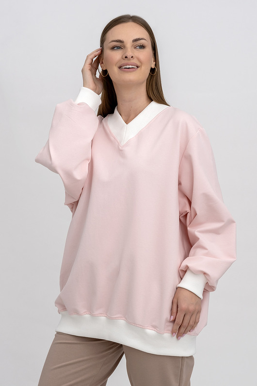 bluza bez kaptura damska Bluza ,,COMFORT" róż