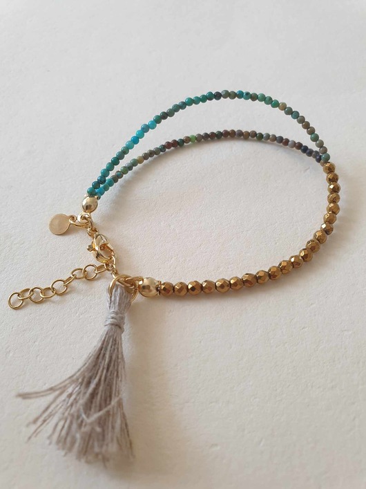 bransoletki z kamieni naturalnych Bransoletka MINI turkus 2mm, hematyt