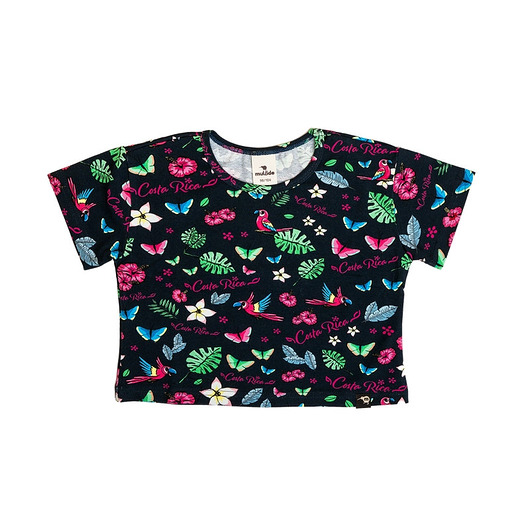 t-shirty dla dziewczynki Crop top Costa Rica Granatowy