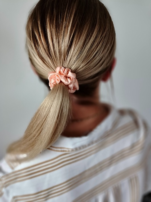 gumki do włosów Gumka jedwabna, scrunchie, frotka peach dew MINI