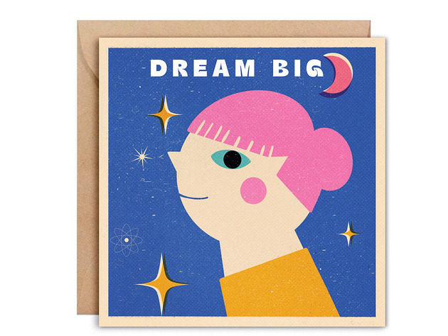 kartki okolicznościowe - wydruki Kartka Dream big  + koperta