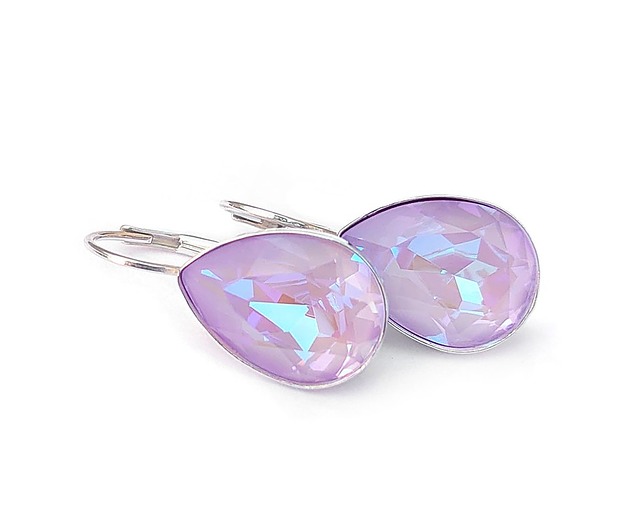 kolczyki swarovski Kolczyki-Kryształy Swarovski- Lavender DeLite
