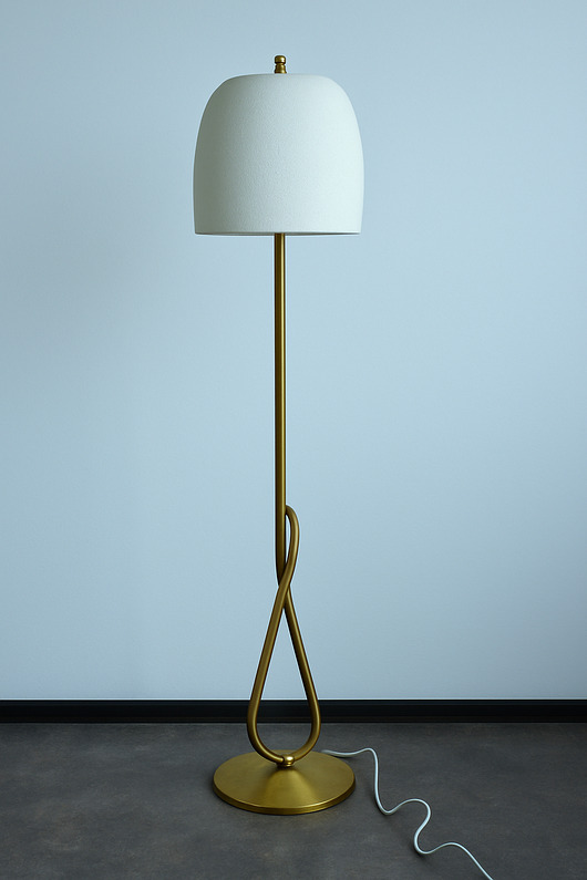 lampy podłogowe Lampa podłogowa Mid-Century Brass & Glass, lata 50.