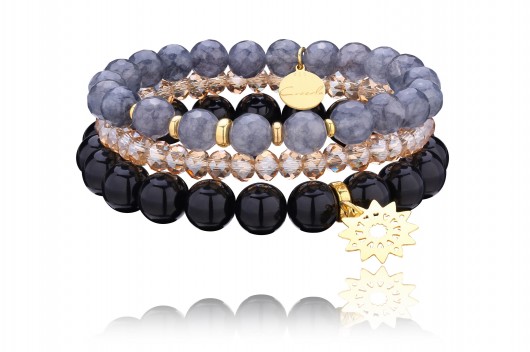 ZESTAW jadeit + onyks - srebro 925 G15 Coccola JEWELLERY
