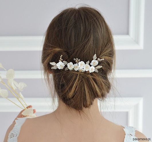 Grzebyk z kwiatami na grzebyku Anelis Atelier