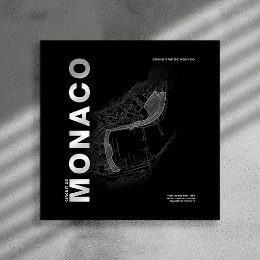 plakaty Plakat Tory wyścigowe - Monaco - 50x50 cm