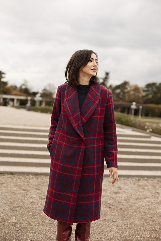 płaszcze damskie Płaszcz TETSUI krata