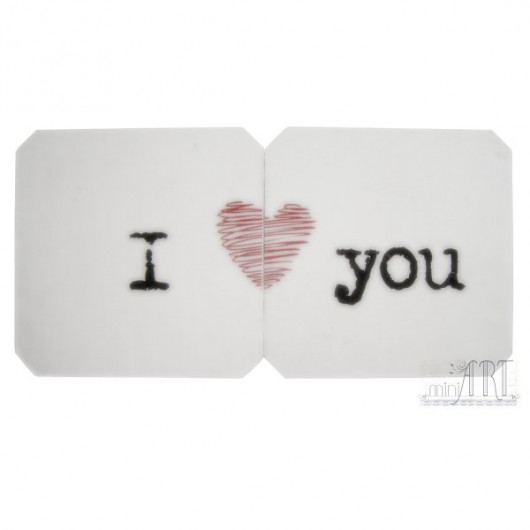 I love you : podkładki na walentynki miniart