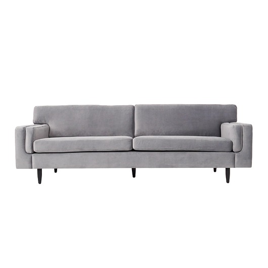 sofy i szezlongi Sofa HELSINKI srebrny welur, skandynawski design