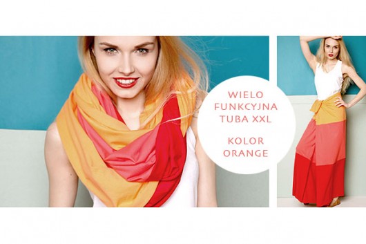 Tuba Spódnica Sukienka ORANGE - pasek gratis CADOaccessories
