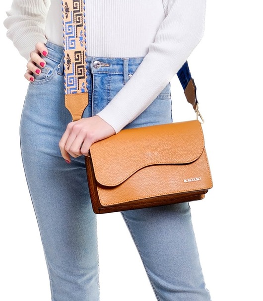 torby na ramię Torba skórzana  z ozdobnym paskiem (6996)