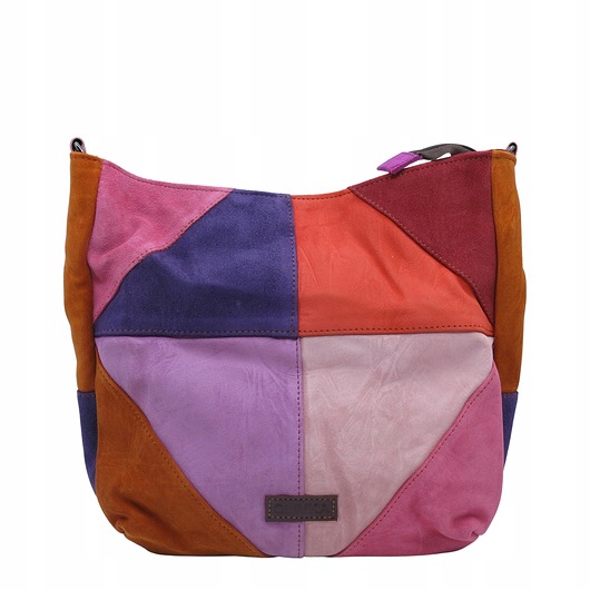 torby na ramię Torebka damska pojemna zamszowa na ramię kolorowa oryginalna OLIVKA