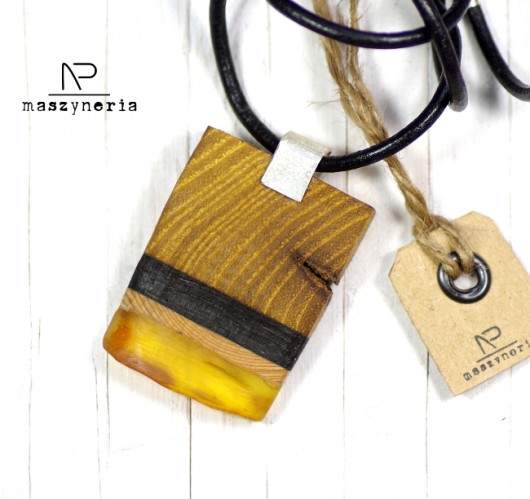 Wood&Amber Naszyjnik Akacja Maszyneria