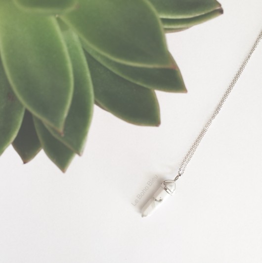 Marble Point Necklace in Silver Le Boho Bleu