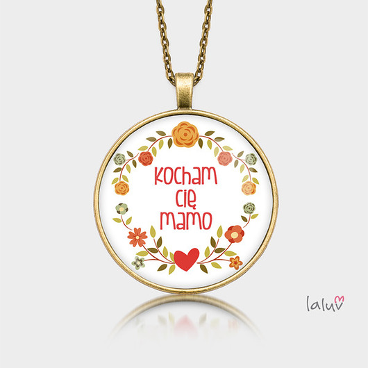 Medalion okrągły KOCHAM CIĘ MAMO laluv