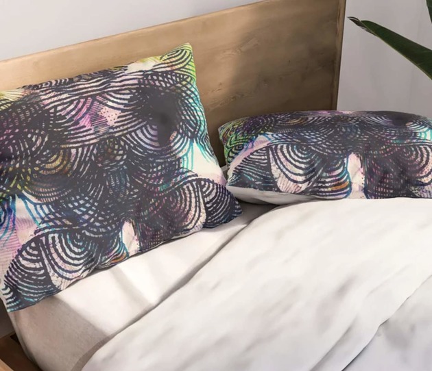 poduszki z grafiką Komplet satynowych bawełnianych poszewek 48x60 cm