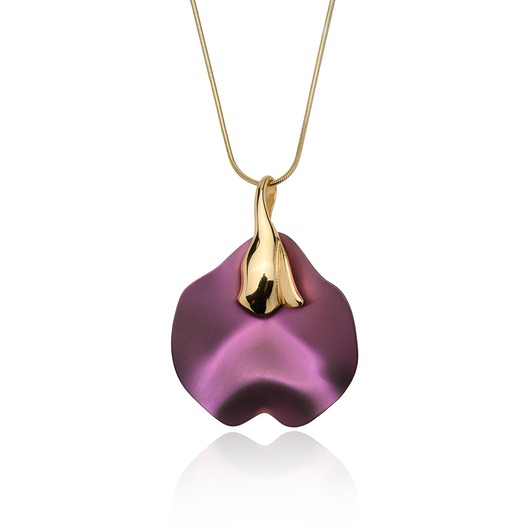 złote naszyjniki Naszyjnik z tytanem fioletowym i pozłacanym srebrem 925