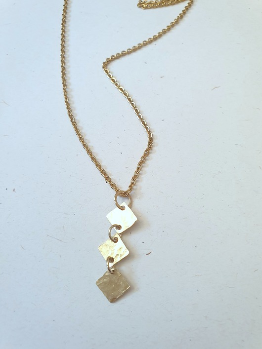 złote naszyjniki Wisior ANTYK  mosiądz romby