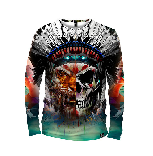 bluzy męskie Koszulka Longsleeve Męska DR.CROW Indian Tiger