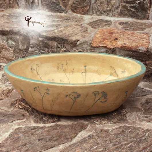 Ceramiczna umywalka - zielony turkus w inspiracji