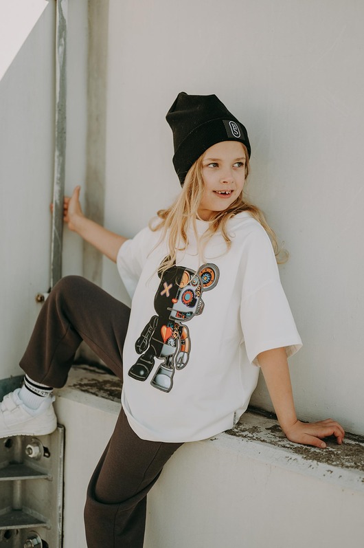 t-shirty dla chłopców T-shirt oversize Robot Teddy