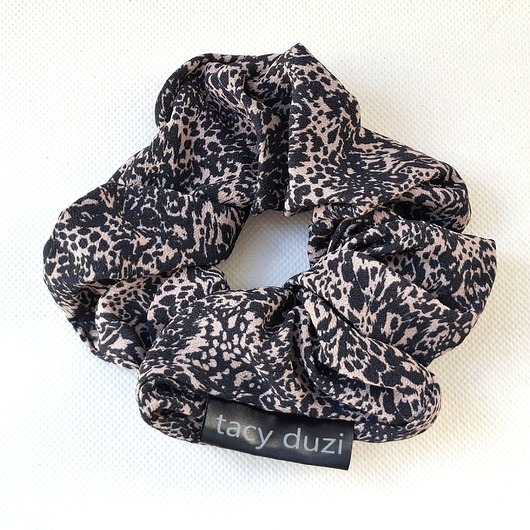 gumki do włosów Gumka scrunchie " panterka brąz "