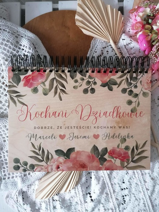 kartki, zaproszenia na chrzest Album na zdjęcia, dzień babci i dziadka, KWIATY
