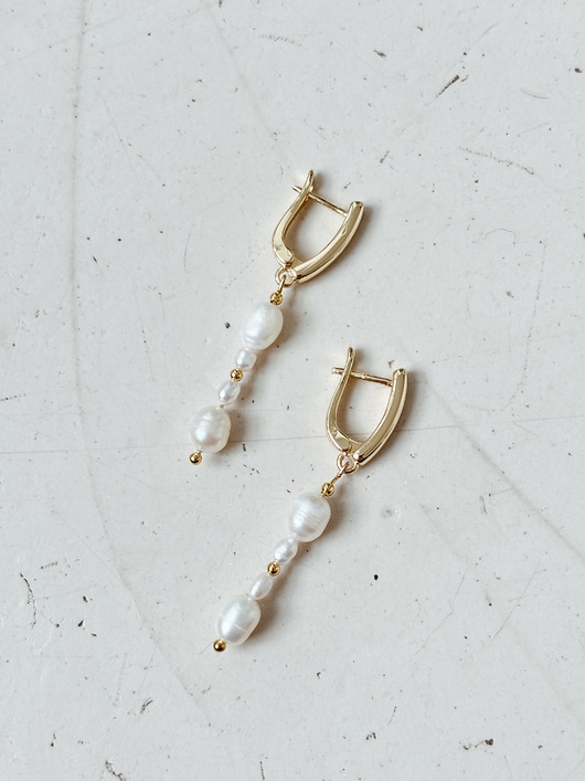 kolczyki z mosiądzu Kolczyki z Perłami delikatne