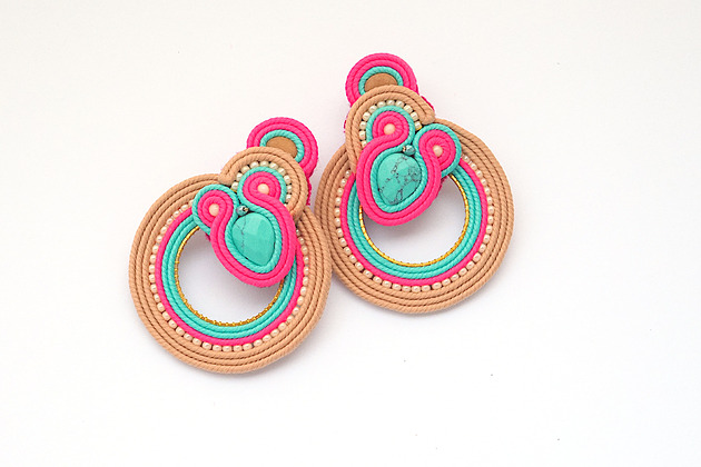 kolczyki soutache Spacer brzegiem morza