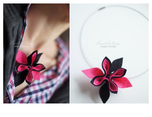 czarno różowy FlowerFelt Design