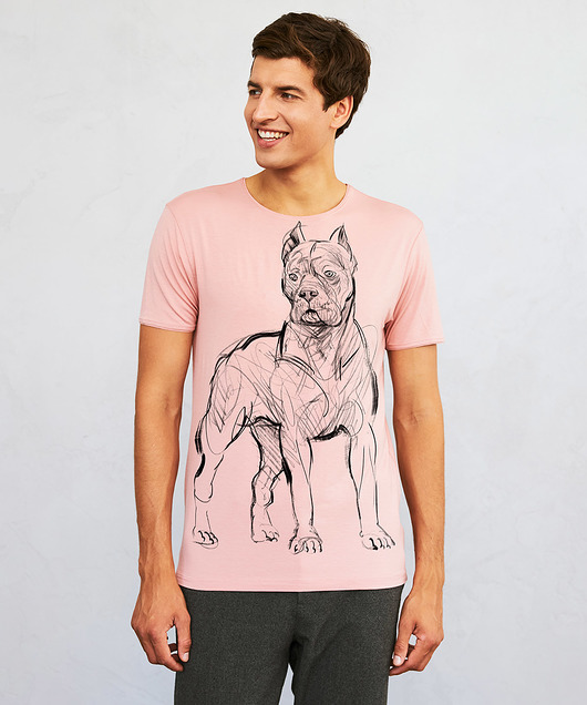 t-shirty męskie Cane corso Dog Men's T-shirt light pink