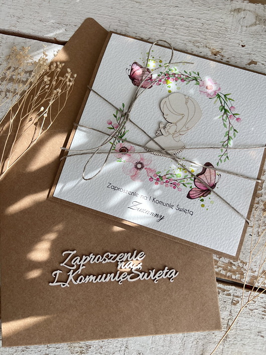 zaproszenia na komunię Najpiękniejsze zaproszenia handmade komunijne, na komunię