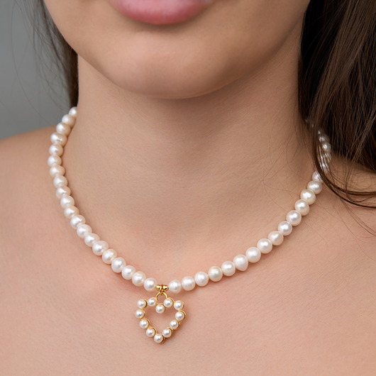 chokery Choker naszyjnik perły naturalne- srebro 925