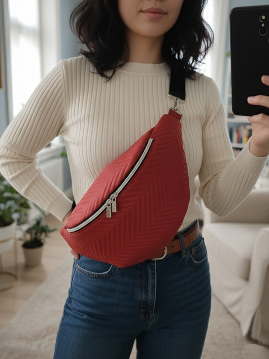 saszetka nerka Duża nerka damska BORDEAUX Pracownia 25