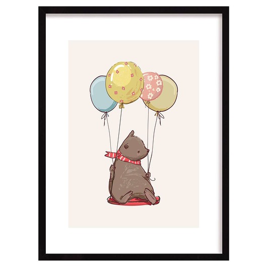obrazy i plakaty do pokoju dziecięcego Obrazek Bubble Dreams Bear 30x40