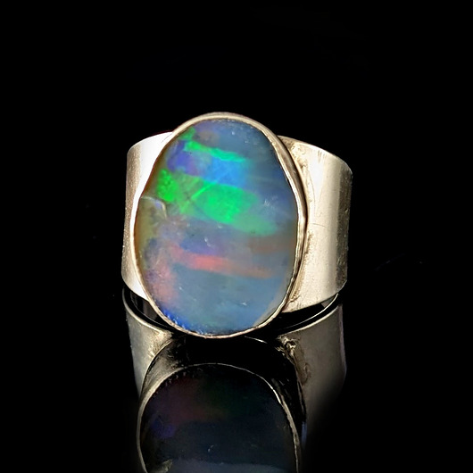 pierścionki srebrne Pierścionek Islandia- opal