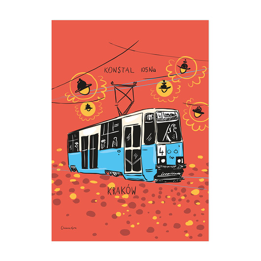 plakaty Plakat A4 Kraków Tramwaj Konstal 105Na