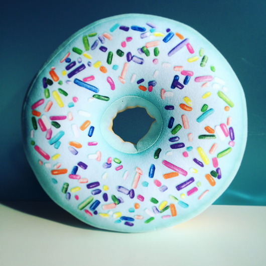 poduszki z grafiką Poduszka Pączek Donut Duży Miętowy