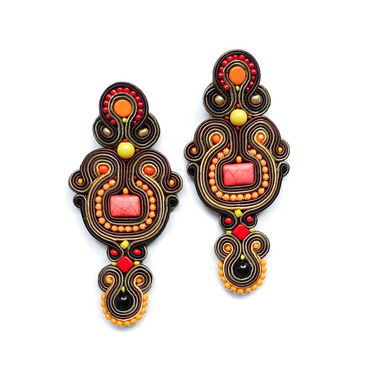 Autumn Garden - etniczne kolczyki soutache Mró Soutache
