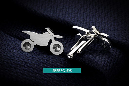 Srebrne spinki do mankietów MOTOR FeinFein