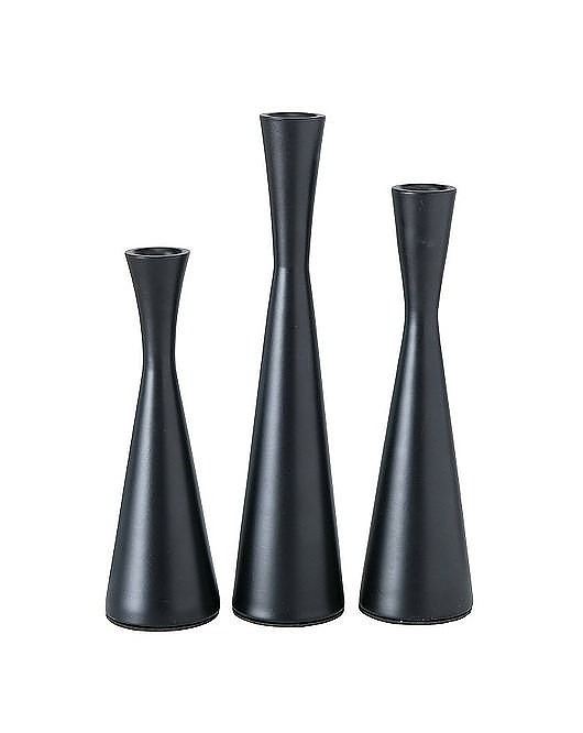 świeczniki i świece Świecznik Metalowy 3 szt. Komplet Świeczników Black