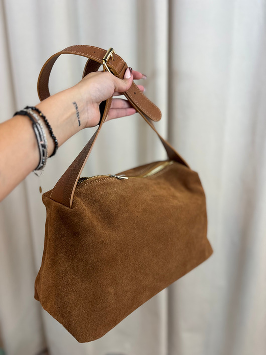 torby na ramię Zamszowa torba Aniela Camel