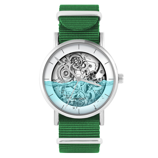 zegarki unisex Zegarek - Steampunk wodny - zielony, nylon
