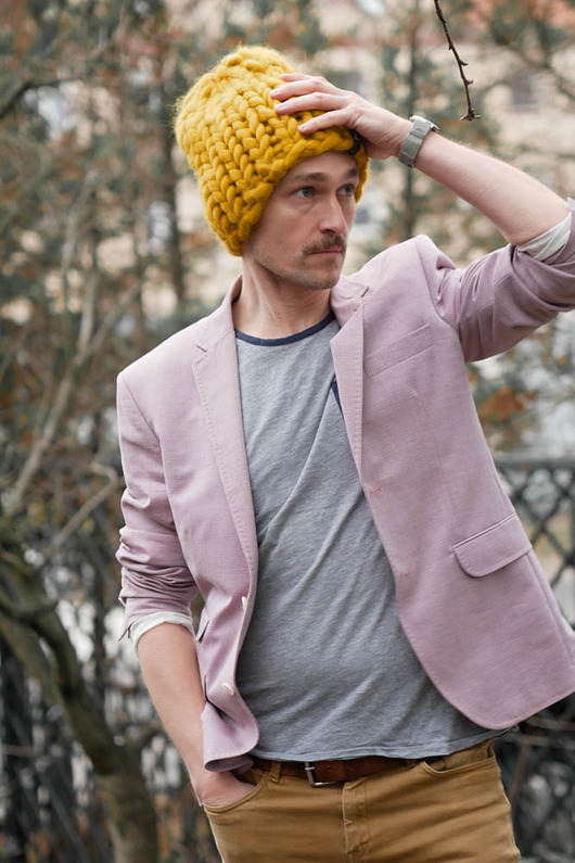 czapki i kapelusze męskie 100% MERINO ciepła czapka Beanie w grubym splocie