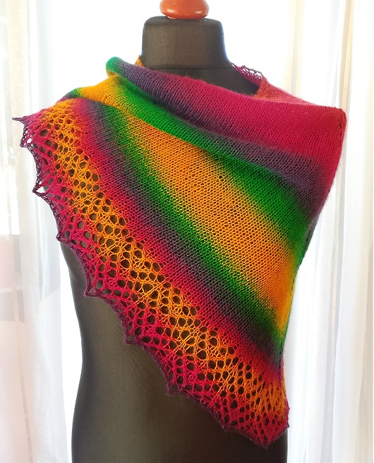 apaszki Tęczowa chusta na drutach