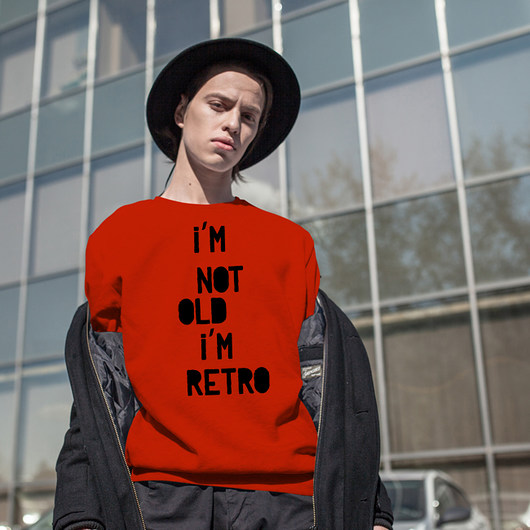 I'm not old Męska Bluza Raglan Czerwona ONE MUG A DAY
