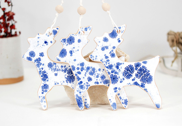 ozdoby choinkowe Ceramiczny renifer - dekoracja choinkowa