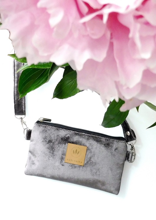 saszetka nerka Mini nerka saszetka na telefon Taupe